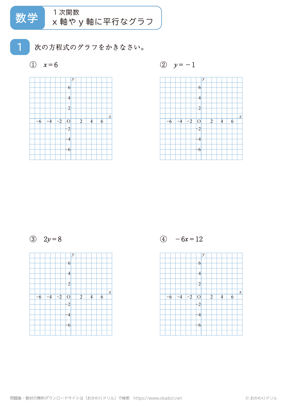 ｘ軸やｙ軸に平行なグラフ3