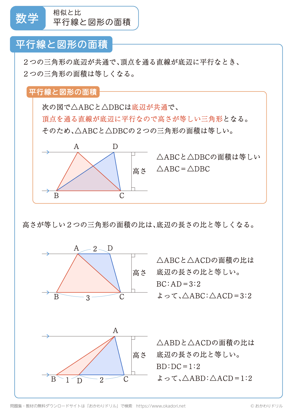 平行線と図形の面積1